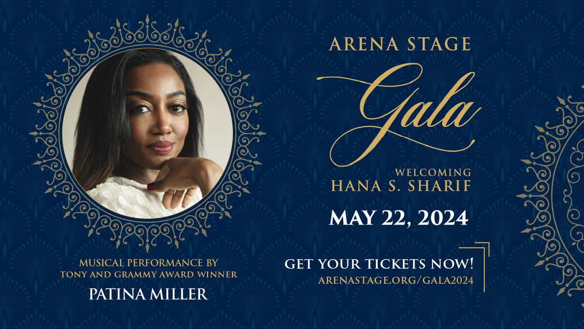 Join us for a Gilded Age-inspired Gala as we welcome our new Artistic Director, Hana S. Sharif! This elegant evening promises exciting guests, captivating experiences, and a special performance from Tony and Grammy Award winner Patina Miller 🤩 🎫: arenastage.org/gala2024
