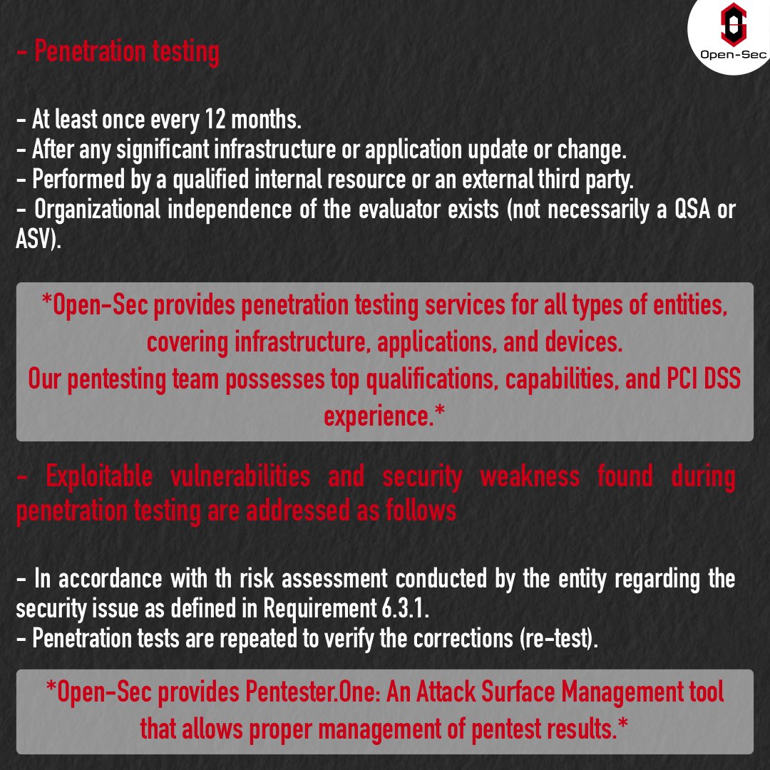 🔍 | Wanna know more details of what’s new in PCI DSS?

Our pentesting team possesses top qualifications, capabilities, and PCI DSS experience!

Simplify, Secure, Accelerate | @OpenSec 

#offensivesecurity #redteam #pentest #cybersecurity #PCIDSS #SimplifySecureAccelerate