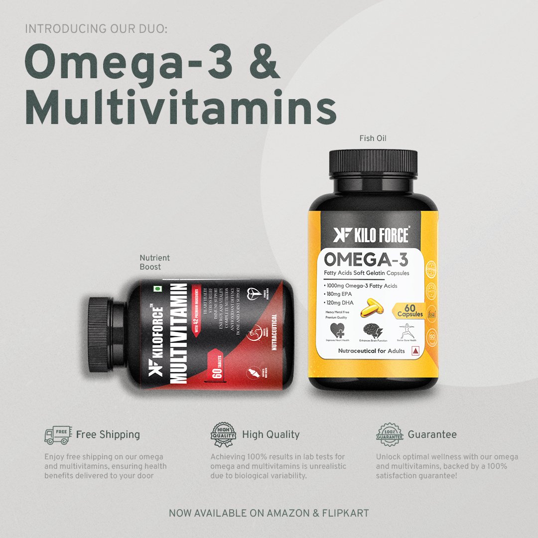 kiloforce_'s tweet image. Fuel Your Active Lifestyle with Kiloforce Omega-3 &amp;amp; Multivitamin.

✔️Available on our Website (🔗link in Bio🔗)
✔️ Available on Amazon &amp;amp; Flipkart
✔️ Available on Swiggy
.
.
.

#MultivitaminMagic #WellnessBoost #supplements #fishoil #gymsupplements #nutritionalsupplements