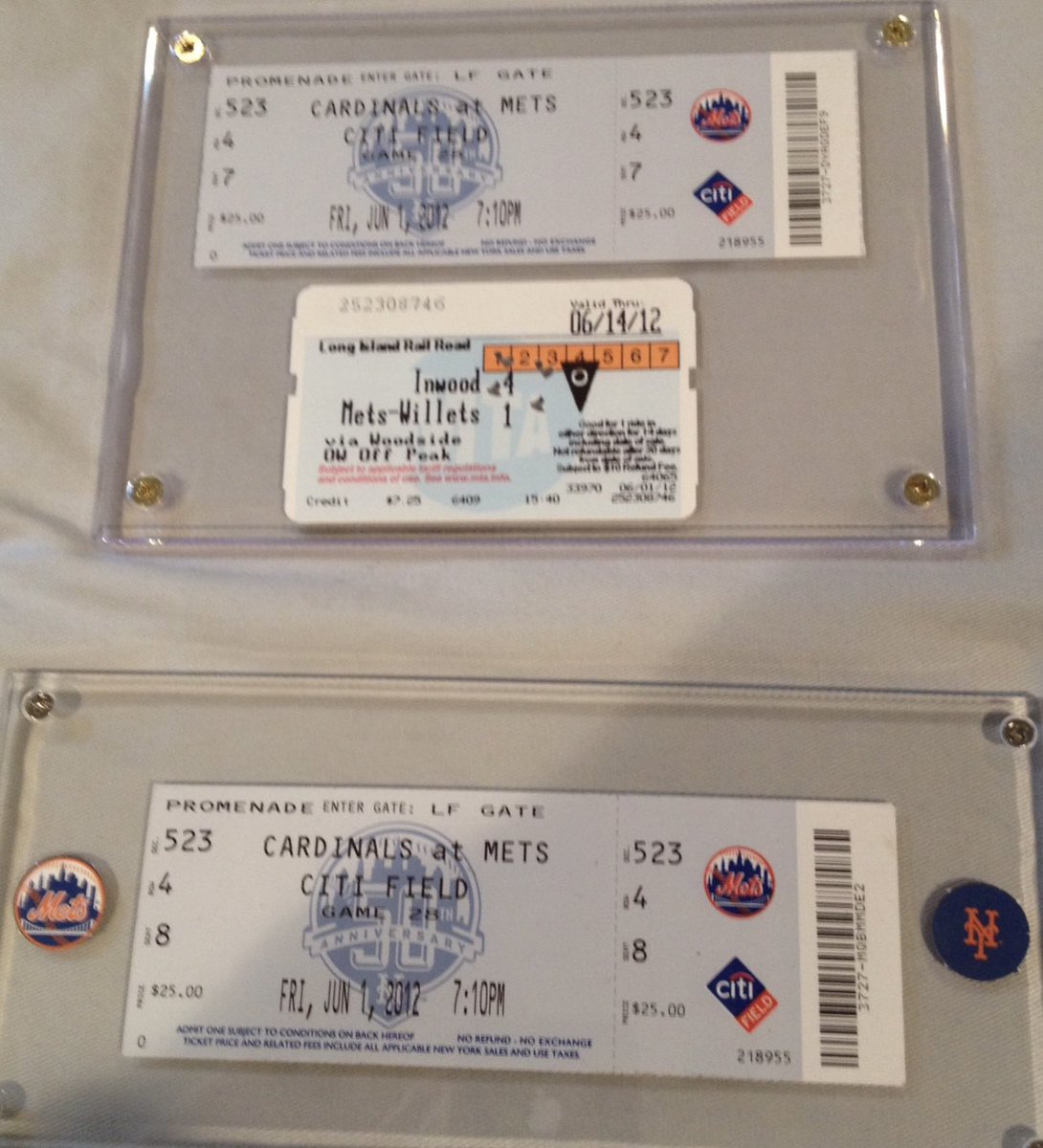 Hatter_up's tweet photo. 12yrs ago I made Last min decision to go to the gm I Asked the wife if she wanted to go being it was the Return of Beltran she said ok we got tickets at the stadium &amp; the rest is history 1st no no in @Mets history. LIRR even let me keep my train ticket @johansantana #LGM  #NoHan https://t.co/E1ZRPQzu6W