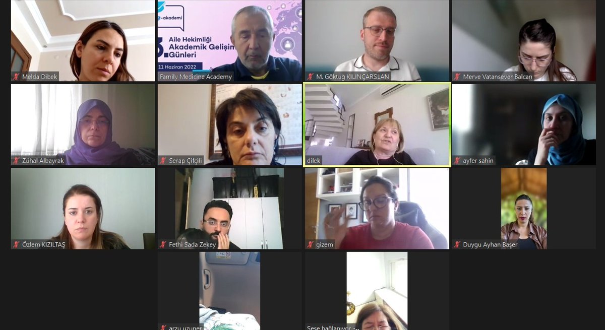 E-AKADEMİ
7. Aile Hekimliği Akademik Gelişim Günleri
29 Mayıs-1 Haziran 2024
1 Haziran 2024 Cumartesi

13.30-15.00
5. Oturum
Aile Hekimliği Araştırma Gündemi Komite Çalışması
Sorumlu: Prof Dr. Dilek Güldal – Prof. Dr. Okay Başak