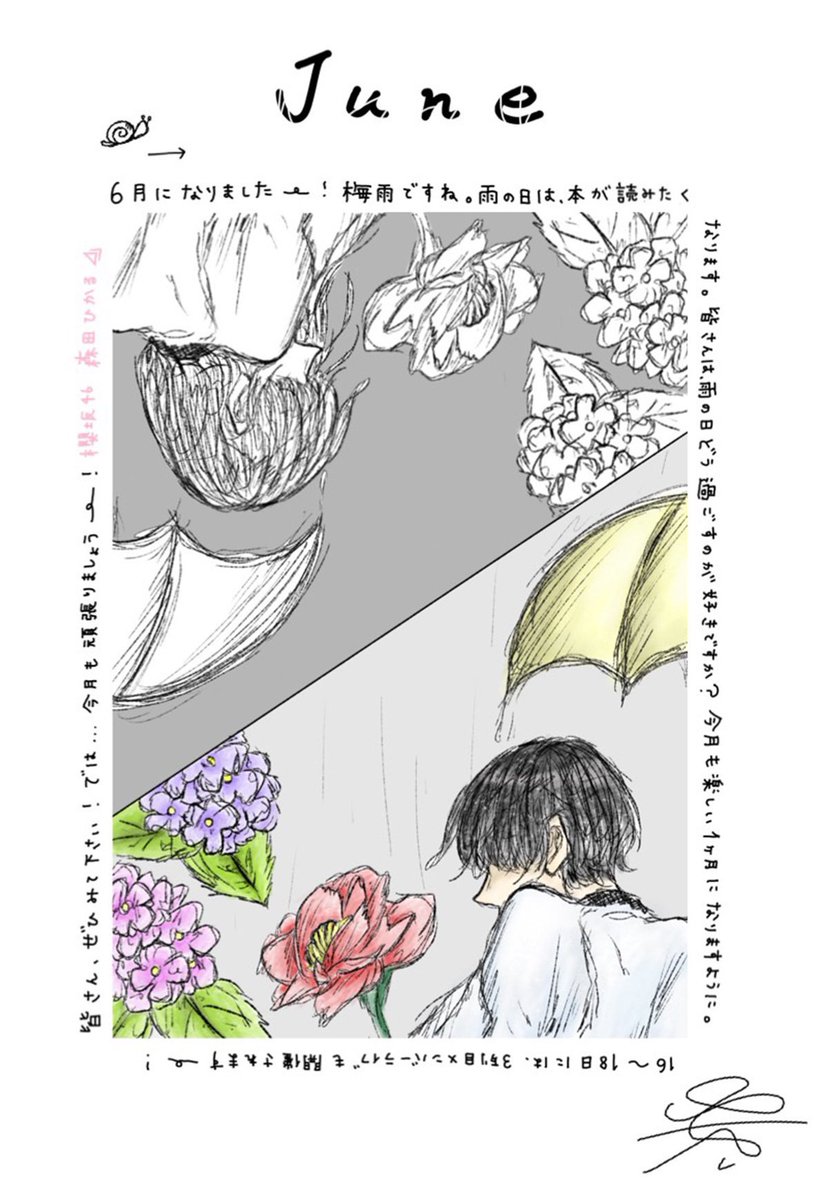 森田ひかる様 6月グリーティングカード 2021年 2022年 2023年 2024年