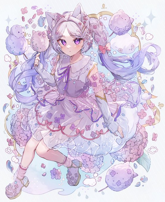 「flower purple hair」 illustration images(Latest)