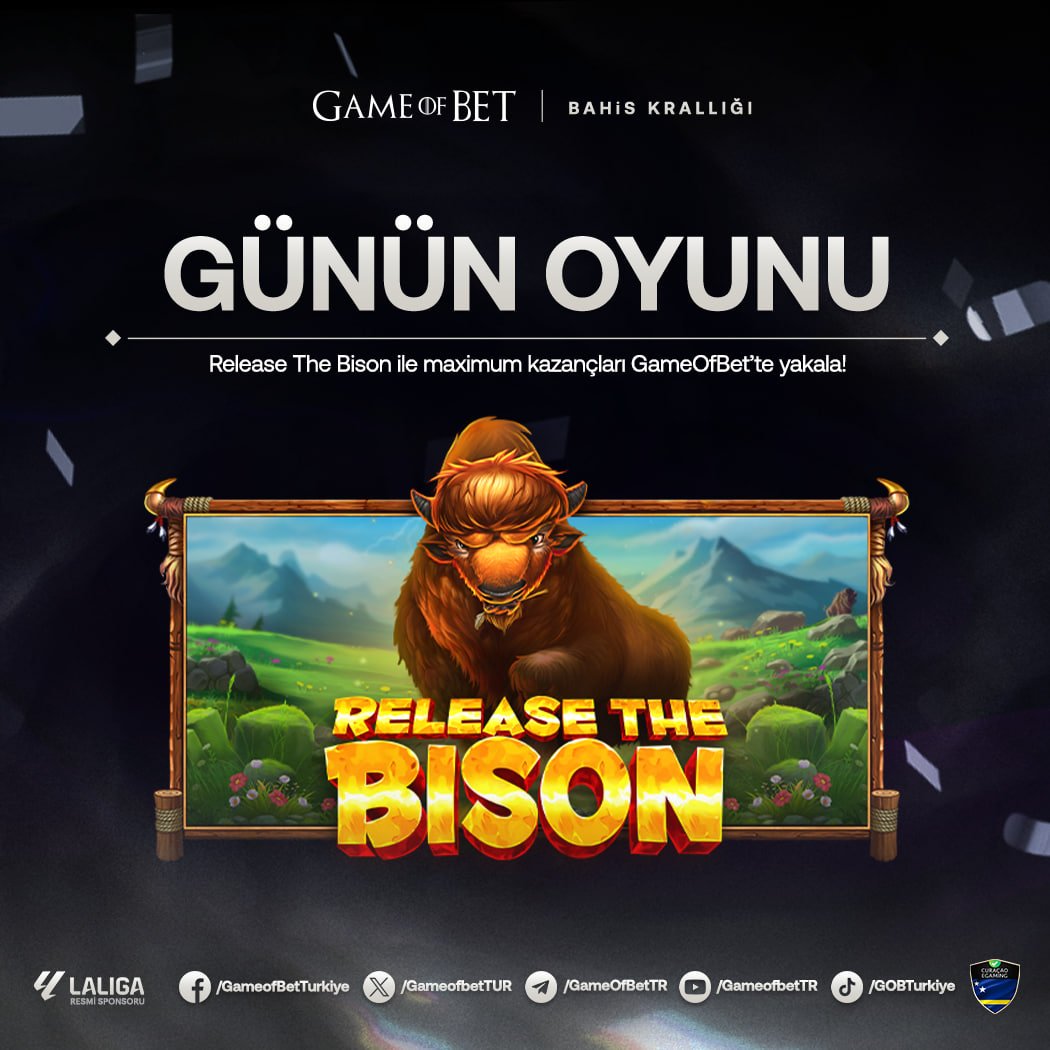🔥 GameofBet Krallığında Günün Slotu

🎰 Oynadığınız oyunlardan sıkıldınız mı?

❓ Yeni bir slot oyunu mu denemek istiyorsunuz?

💎 Bugün size önerimiz RELEASE THE BİSON❗️

📢DETAYLAR VE DAHA FAZLASI İÇİN BİO' LİNKE GİDİNİZ!