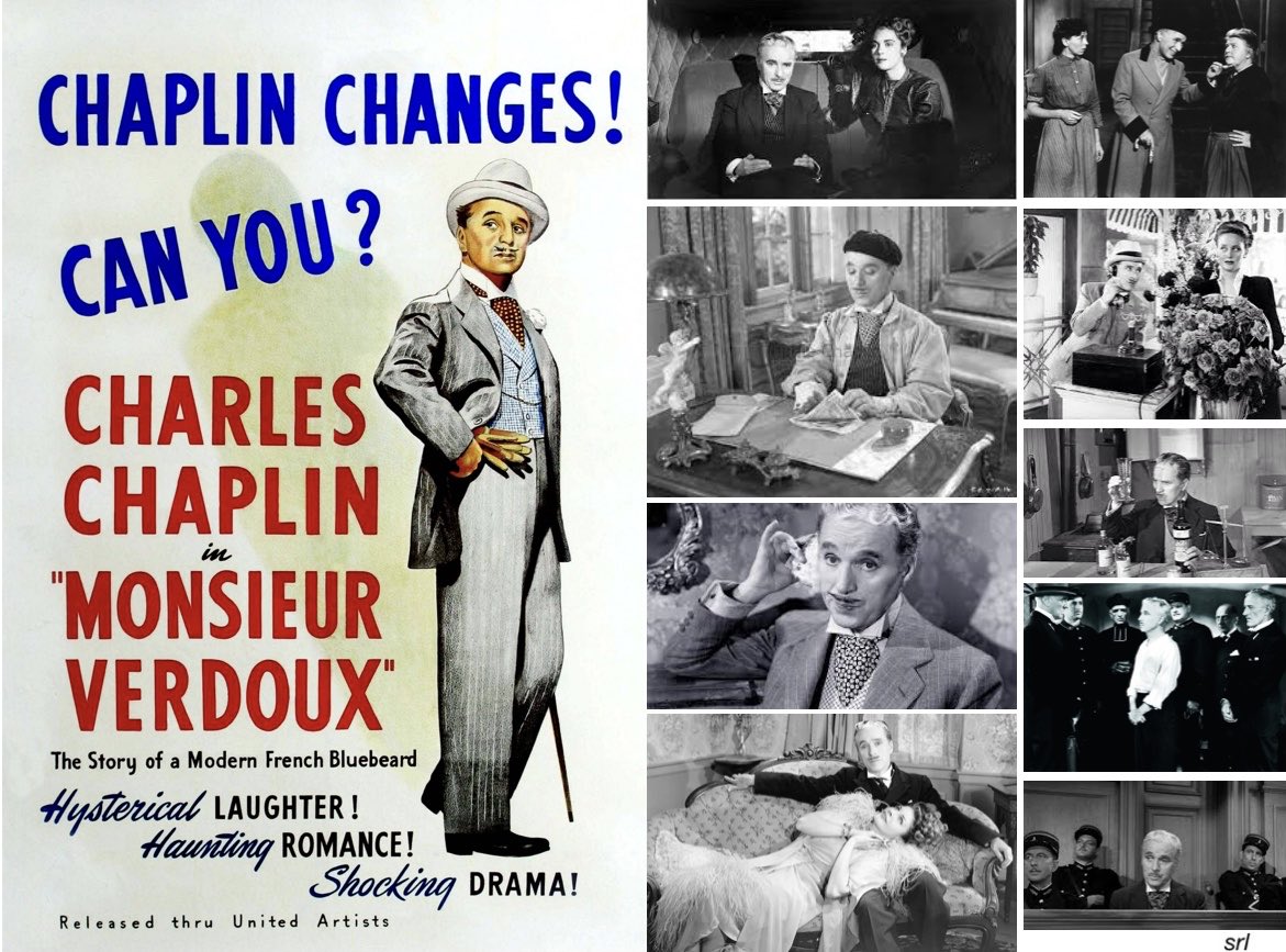 1pm TODAY on @SkyArts 👉joint #TVFilmOfTheDay The 1947 #Comedy #Crime film🎥 “Monsieur Verdoux” directed, produced & written by Charlie Chaplin from a story by #OrsonWelles and inspired by serial killer Henri Désiré Landru 🌟#CharlieChaplin #MarthaRaye #WilliamFrawley