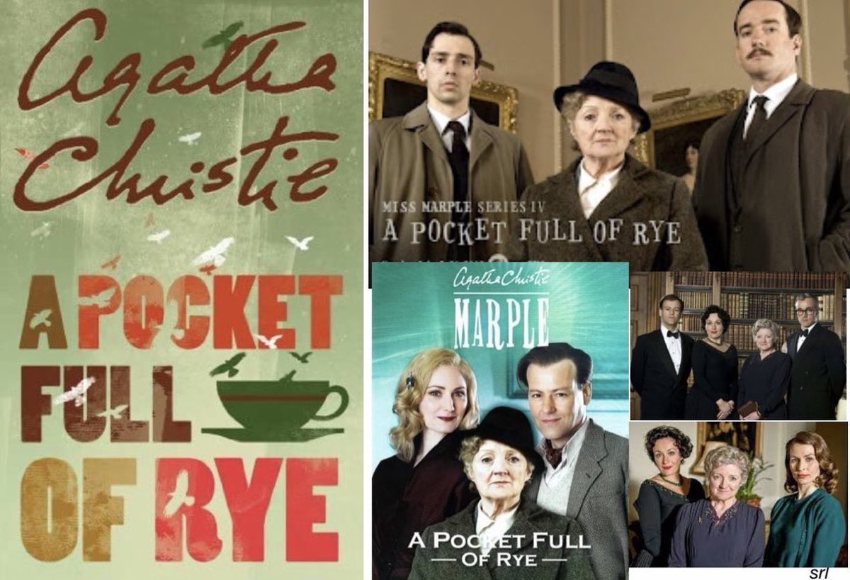 1pm TODAY on #ITV3 From 2009, s4 Ep 1 (of 4) of “Agatha Christie’s Marple” “A Pocket Full of Rye” directed by #CharliePalmer & written by #KevinElyot Based on #AgathaChristie’s 1953 novel📖 🌟#JuliaMcKenzie as #MissMarple #PrunellaScales #MatthewMacfadyen #RalfLittle