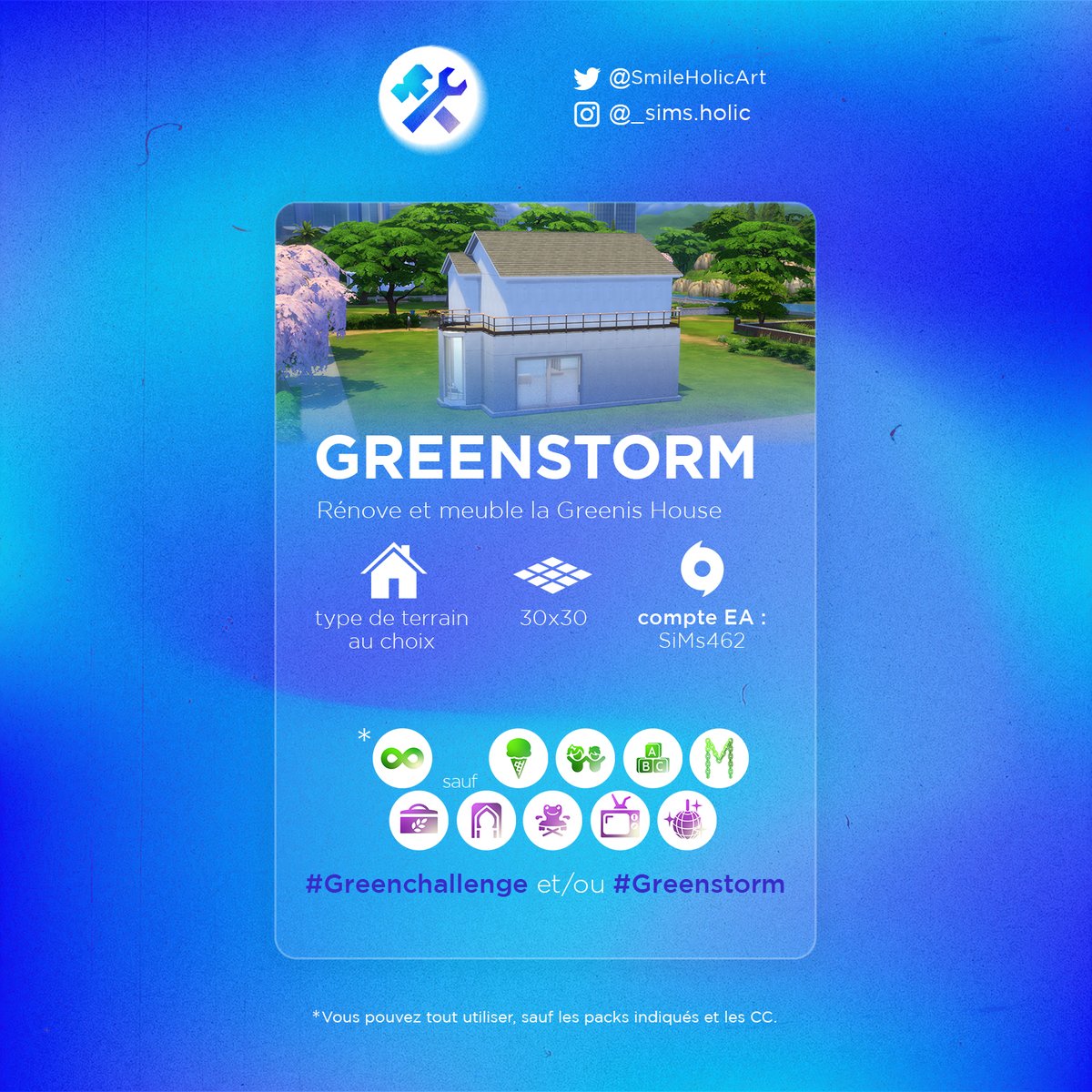SmileHolicArt's tweet photo. @Greenstorm093 vous propose un challenge rénovation sur les #sims4 ! Rénove et meuble la Greenis House.

▶ https://t.co/NmkLtqYuwa

Comme promis je reposte mes story insta recap version twitter et je vais épinglé les postes en questions dans un thread. #TheSims4 https://t.co/g6PPJlklSB