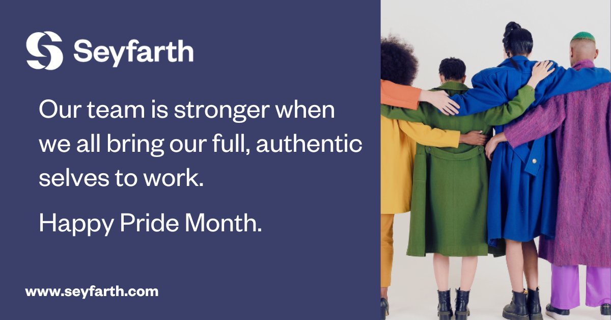Seyfarth celebrates the achievements and contributions of the LGBTQ+ community and supports the ongoing quest for equality. 
#Pride2024 #pride #lgbtq #belonging
