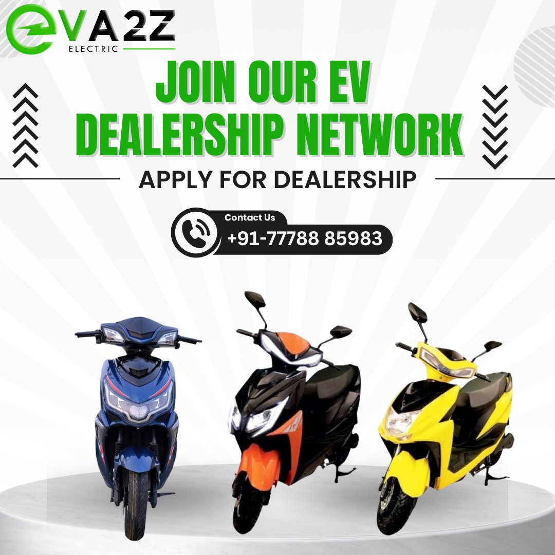 EVA2Z_ELECTRIC's tweet photo. Join the Electric Revolution with EVA2Z! Become a Dealer and Ride the Wave of Sustainability!

Contact us now:
📞 +91 777 8885 983 || 📧 info@eva2z.in || 📍 B-46, Sector-57, Noida – 201301

#EVA2Z #EVRevolution #ElectricVehicles #Sustainability #Entrepreneurship #Dealership https://t.co/qhNRk75K1i