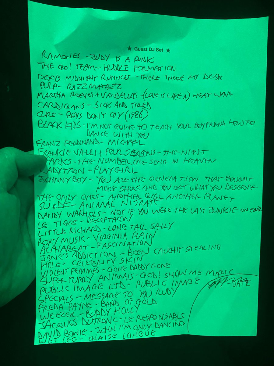 Here's what I played at @SCAREDTODANCE last night. Enjoyed escaping my 80s comfort zone. First five songs: 1970s, 2000s, 1980s, 1990s, 1960s. Later, ticked off 1950s & 2020s. (Only 2010s went unvisited.) Accidental theme: Very Long Song Titles. Thanks to all who came and danced!