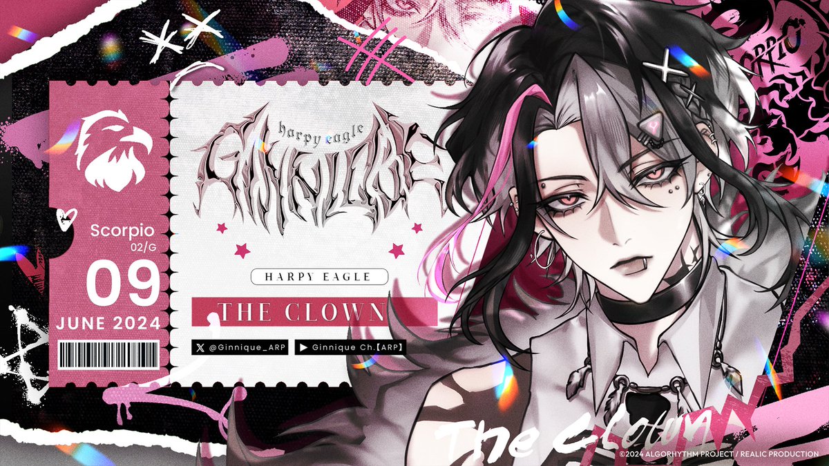 Ginnique
 “ The Clown “

 - Begin - 

Debut Waiting Room: youtube.com/live/UoUels0ll…

#GinniqueARP #ScorpioARP #VtuberTH #ARProject