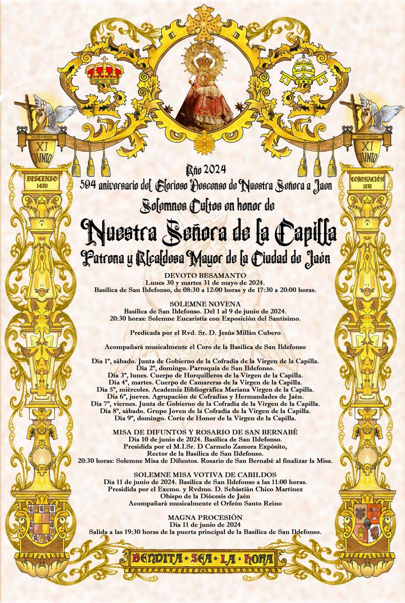 Un año mas, con Junio, llega la Solemne Novena a la Patrona de Jaén 🙏