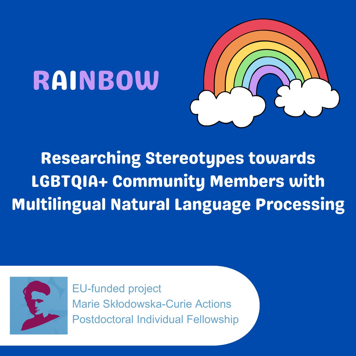 🆕🤩 Exciting News! 

I’ve been awarded a #MSCA Fellowship!! 🎉

This amazing opportunity will allow me to study stereotypes towards LGBTQIA+ individuals with <a href="/Eslefeve/">Els Lefever</a> at <a href="/lt3ugent/">Language and Translation Technology Team (LT3)</a>.

And how perfect is it to announce this on the 1st day of PRIDE MONTH? 🌈