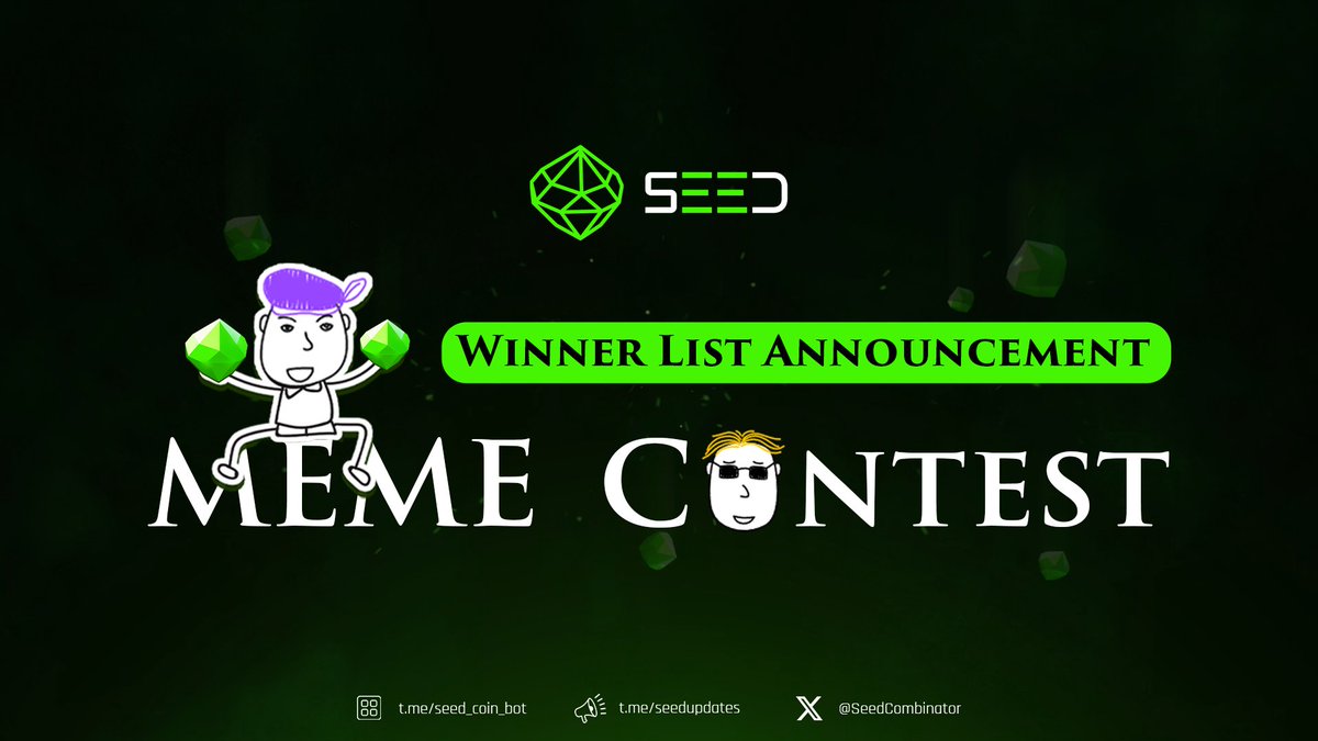 SeedCombinator's tweet photo. 👑 WINNING MEME LORDS FOR SEED MEME CONTEST 

Big shoutout to our Seedizens - your memes rocked SEED DAO! 🎉

🏆 As a tribute to our meme champions, your memes will be showcased on the #SEED website! 

⚠️ With so many awesome entries, a few mistakes might have slipped through the review process. 

If you notice any issues, please fill in the form below to share your meme details so we can quickly sort things out.
https://t.co/GTja48em1m

🔥 #SEED rewards will be added to your balance once all requests are addressed.

Don't miss out – celebrate your victory now! 👇
https://t.co/gfCETfnifT