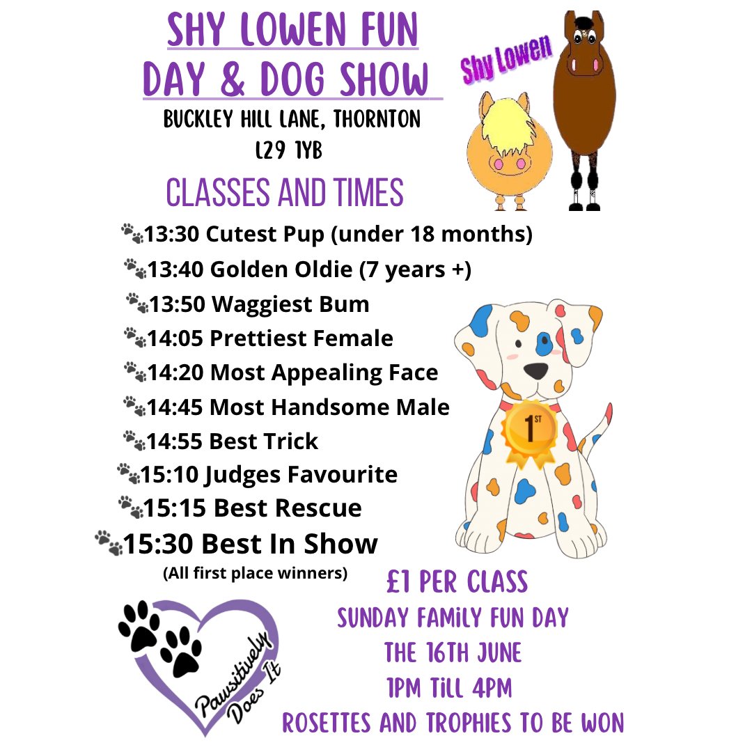 Open Afternoon and fun dog show Sunday 16th June 1pm until 4pm :)