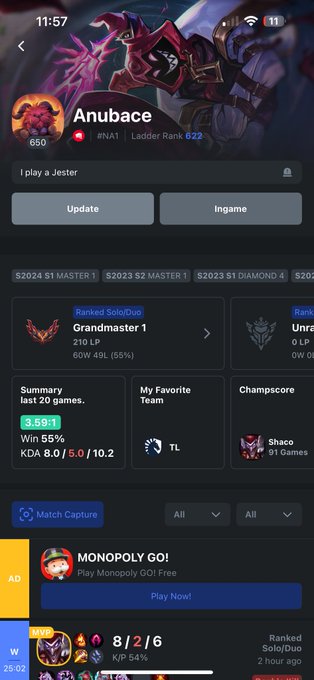 3 pic. After 15 games today I finally hit Grandmaster again - next stop ?? #leagueoflegends #Jungler