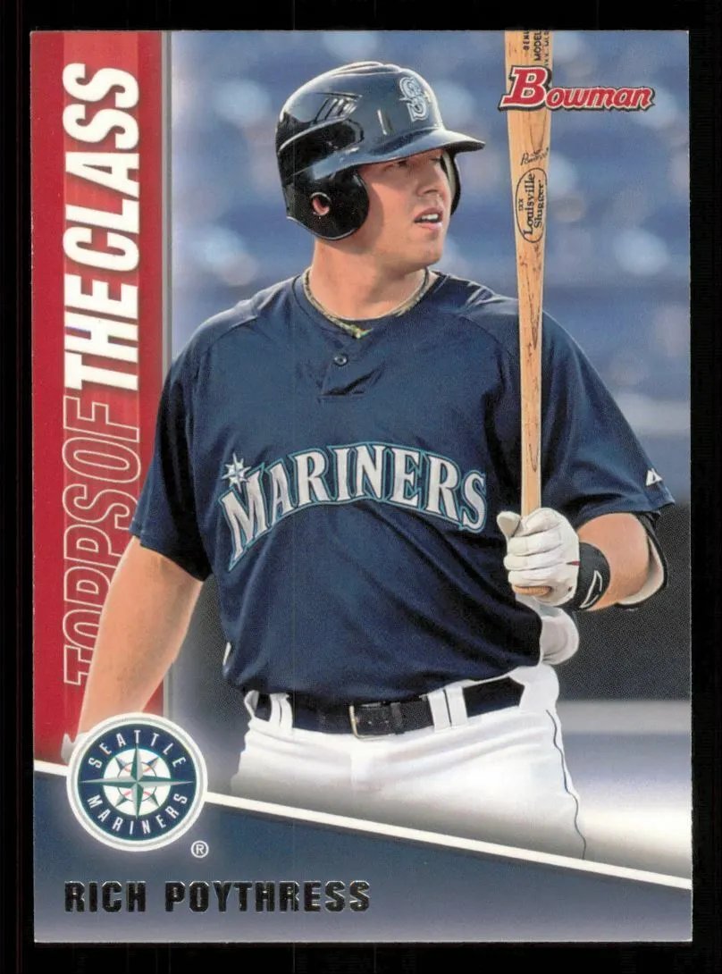 Today's random Mariner Minor Leaguer: Rich Poythress (2009-2013).

(AA) West Tennessee: 2009
(Rookie) AZL Mariners: 2009, 2012
(A+) High Desert: 2010
(AA) Jackson: 2011, 2012, 2013
(AAA) Tacoma: 2013