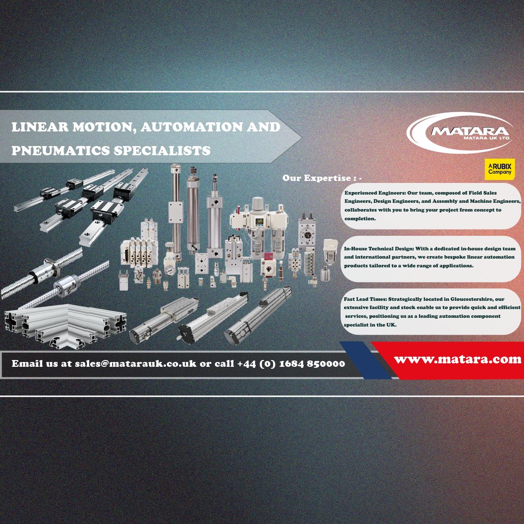 MataraUK's tweet image. Discover Excellence and Innovation with Matara UK Ltd! 🔩 ⚙
#automation #bespokedesigns #designengineering #linearcomponents #pneumatics #actuators #aluminiumprofiles #unitedkingdom #leadtime #manufacturing #technicaldesigns