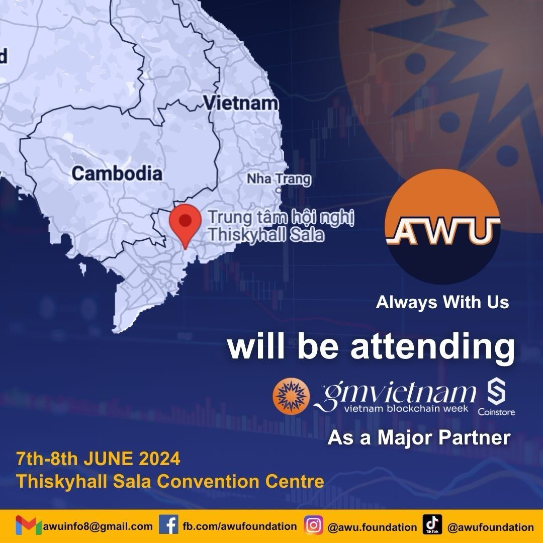 AWU_Foundation's tweet photo. AWU will be attending and fueling innovation as a major partner at GM Vietnam!

Location: Thiskyhall Sala Convention Centre
Date: June 7th-8th, 2024

Be part of the change and connect Always with Us
Learn more about HOMS: https://t.co/siPa4OSViK https://t.co/CiIsadNf20