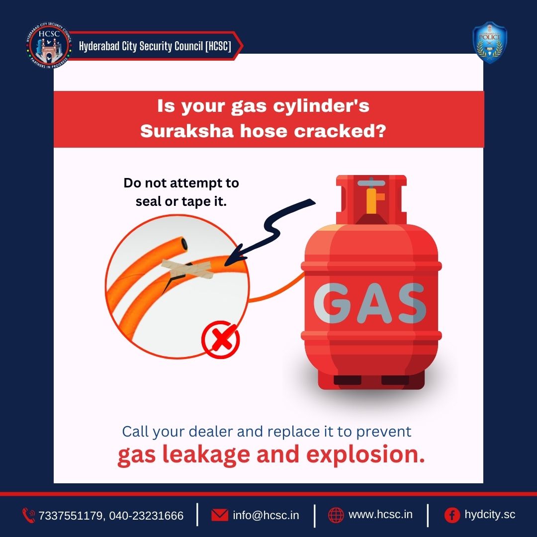 Is Your Gas Cylinder's Suraksha Hose Cracked?

Sealing or taping is not enough. 

Don't Risk It. Call your dealer immediately and replace it to prevent dangerous gas leaks and potential explosions.

#SafetyFirst #PreventAccidents #GasSafety #ReplaceDontRepair