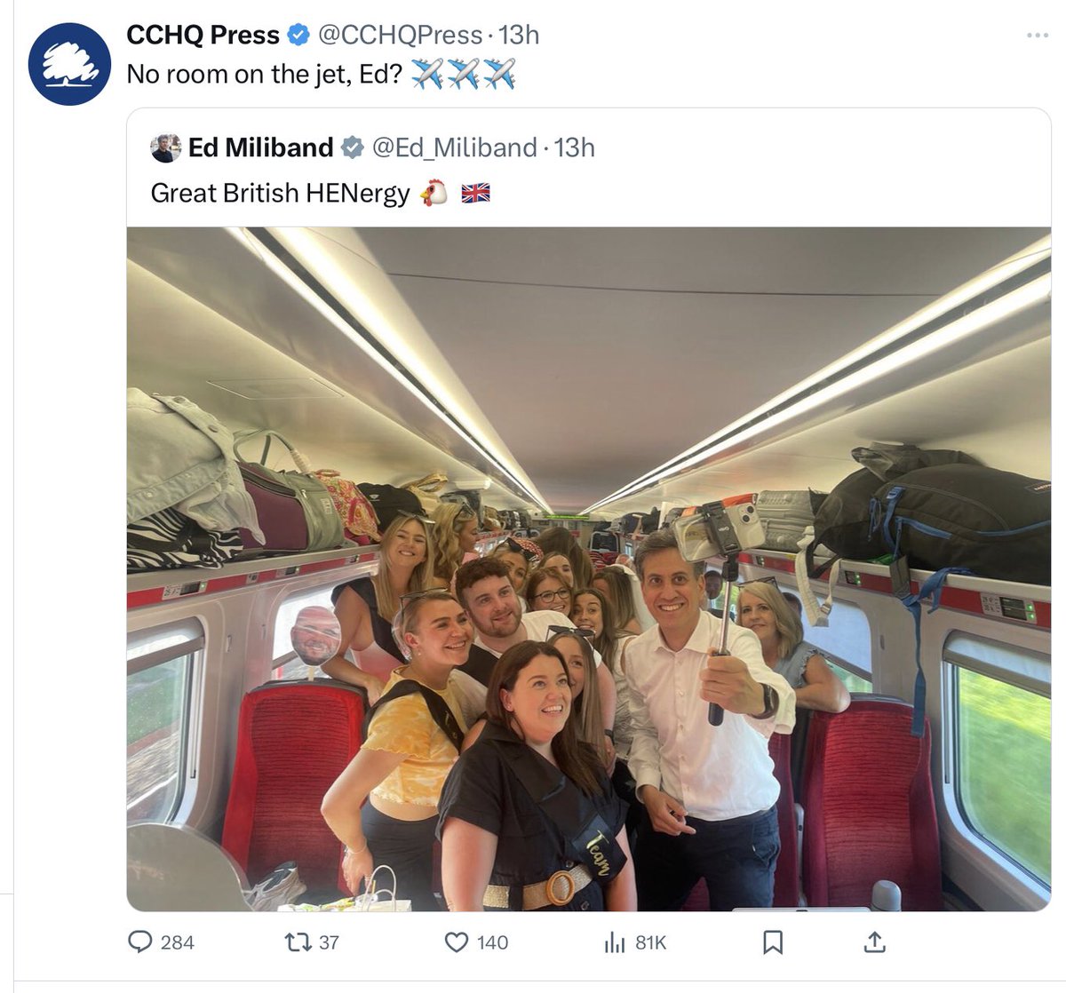 Seriously?  They’re now mocking people who travel by train?