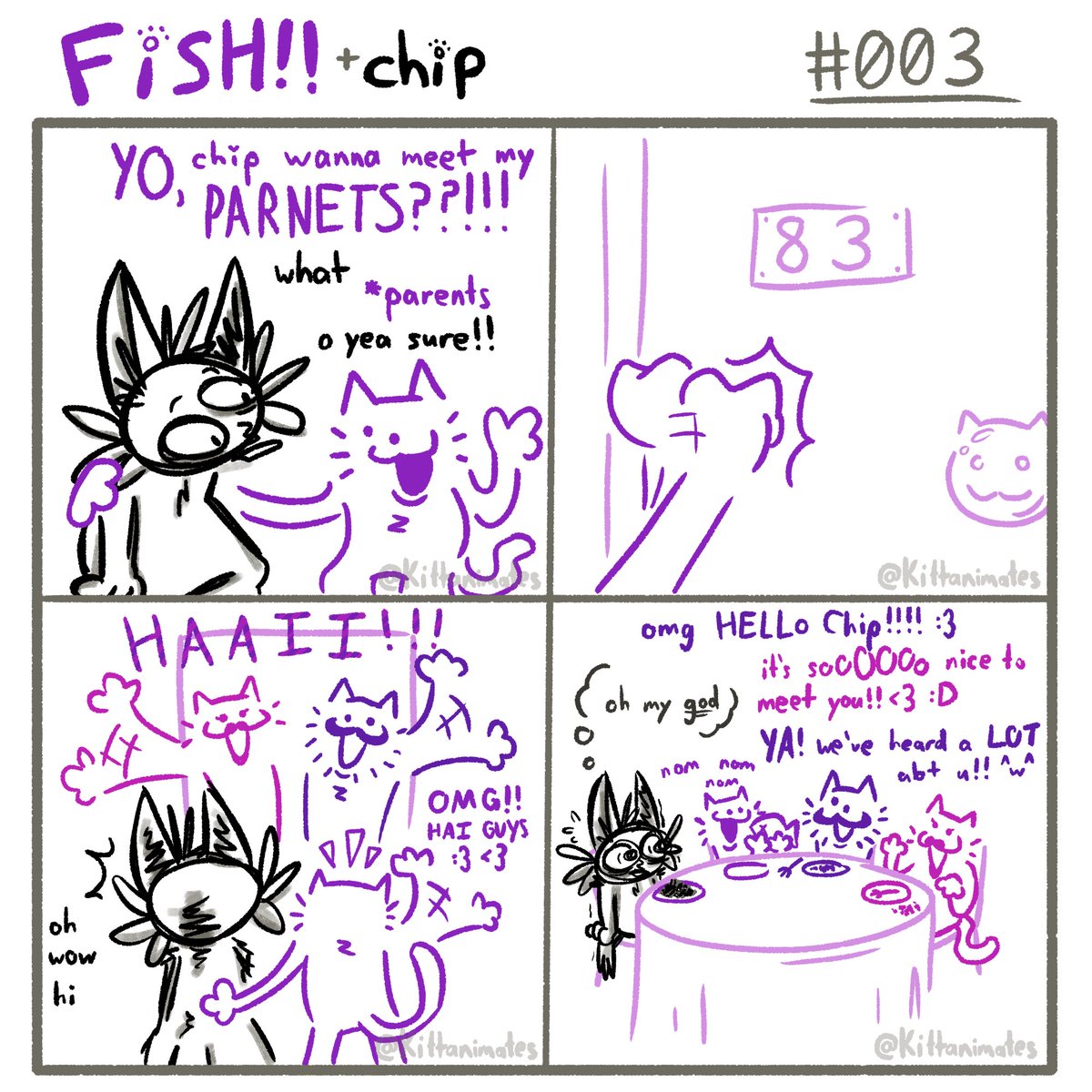 Kibobblemate's tweet photo. "welcome to the famn damily" - Fish + Chip #003 #FishAndChip #FishAndChipComic https://t.co/ctTGqyEhAw