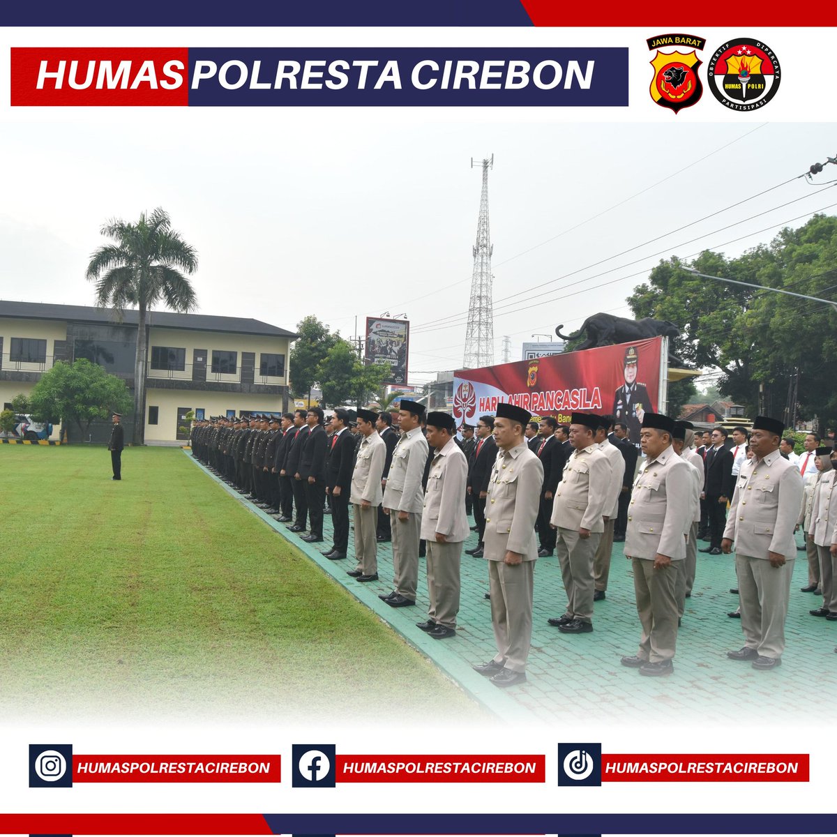 humas_gempol's tweet photo. Wakapolresta Cirebon Pimpin Upacara Hari Lahir Pancasila Tahun 2024

"Pancasila Jiwa Pemersatu Bangsa Menuju Indonesia Emas Tahun 2045."

1 juni 2024

#polrestacirebon #kapolrestacirebon  #harilahirpancasila
@divisihumaspolri  @polisi_indonesia  @spripim.polri @humaspoldajabar https://t.co/zyGJERT6eq