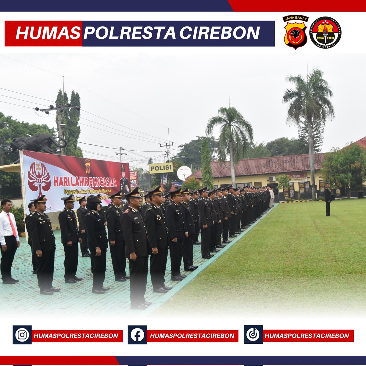 humas_gempol's tweet photo. Wakapolresta Cirebon Pimpin Upacara Hari Lahir Pancasila Tahun 2024

"Pancasila Jiwa Pemersatu Bangsa Menuju Indonesia Emas Tahun 2045."

1 juni 2024

#polrestacirebon #kapolrestacirebon  #harilahirpancasila
@divisihumaspolri  @polisi_indonesia  @spripim.polri @humaspoldajabar https://t.co/zyGJERT6eq