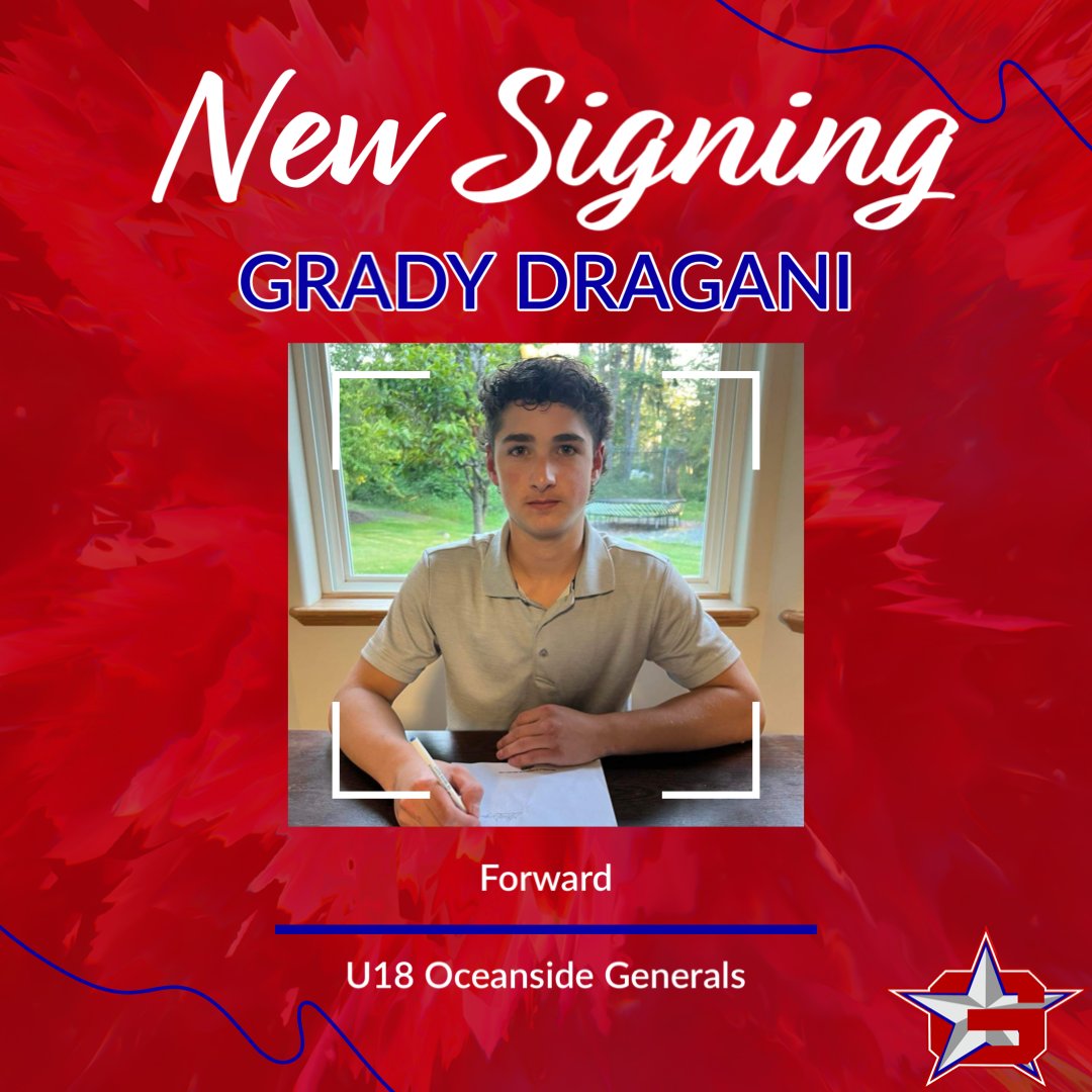 Generals add another OMHA product! 🖊️

2007-born forward Grady Dragani has signed with the Generals for 2024-2025! 

Dragani spent the previous season with the U18 Generals of Oceanside Minor Hockey Association - OMHA. 

Welcome to the Generals, Grady!