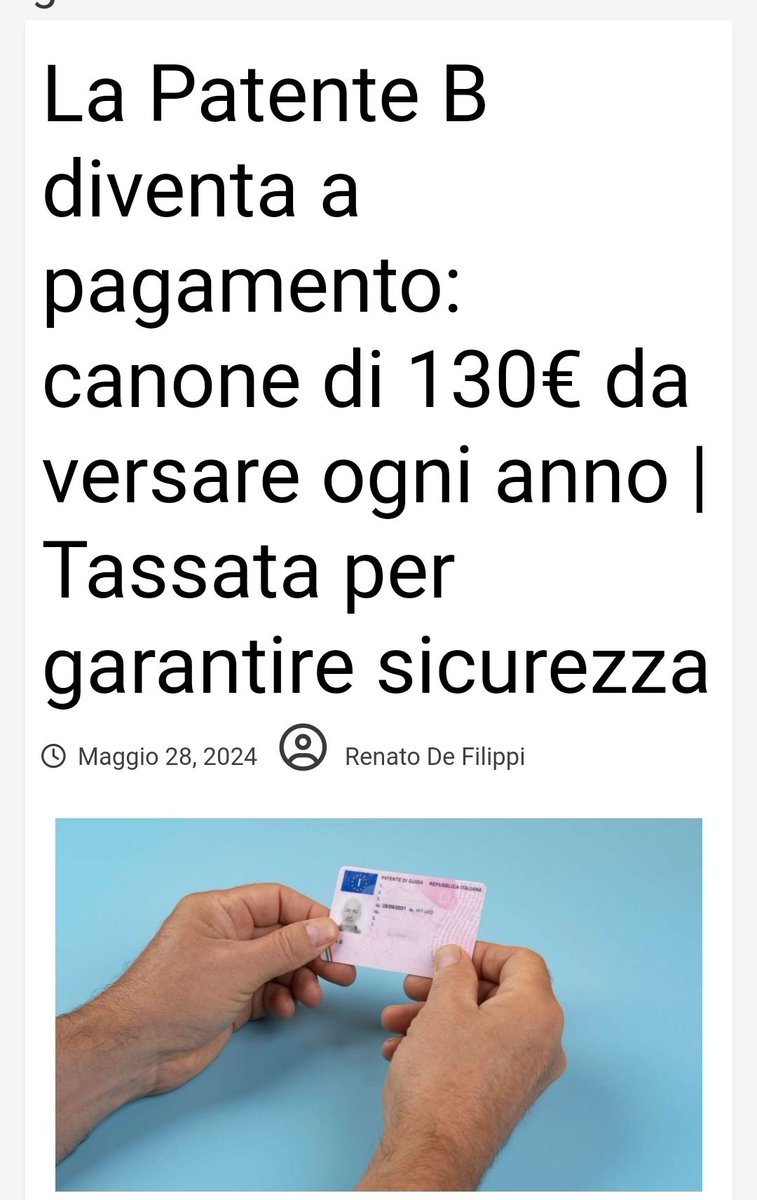 La patente sarà soggetta a dei costi che si aggirano attorno ai 130 euro per operazione. Una brutta notizia per tutti gli automobilisti.

buff.ly/3KnKT03