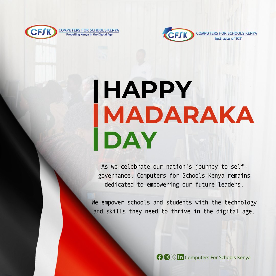 Happy Madaraka Day!
#MadarakaDay #DigitalInclusion #Education #Training