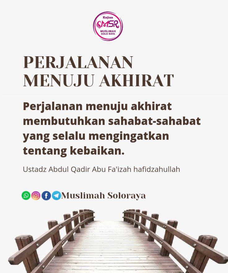 PENTINGNYA NGAJI

Mau bahagia di dunia harus dengan ilmu
Mau bahagia di akhirat harus dengan ilmu

' Sesungguhnya Allah membenci orang yang pandai dalam urusan dunia namun bodoh dalam perkara akhirat '
(HR. Al-Hakim)