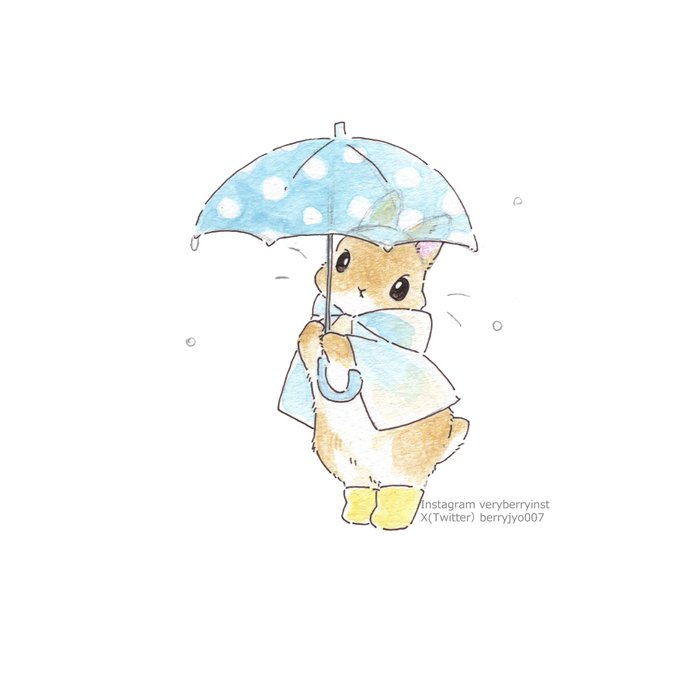 「holding umbrella looking at viewer」 illustration images(Latest)