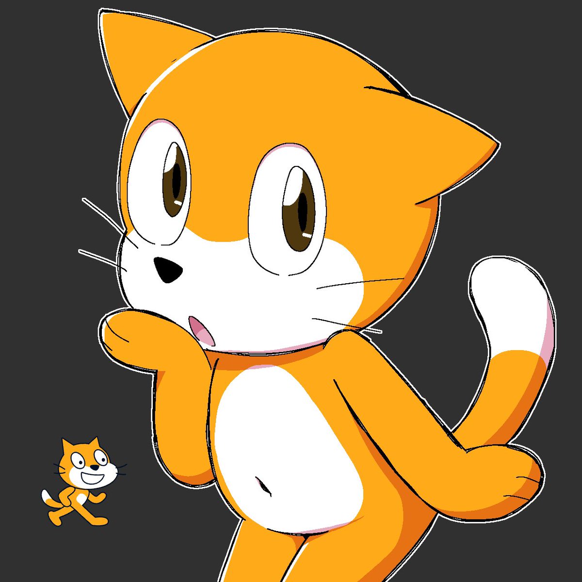 NOT_KABAOkabao's tweet photo. なんかの猫です
#scratch #scratchcat https://t.co/ipAur3A9hH