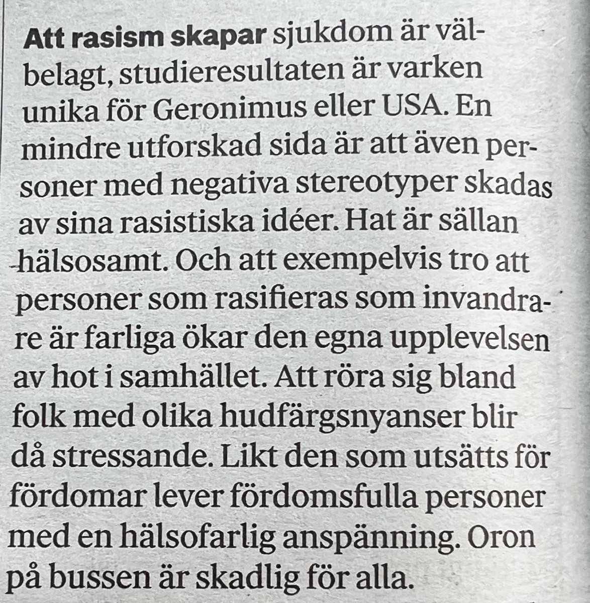 Dagens artikel av Frida Johansson Metso i DN.