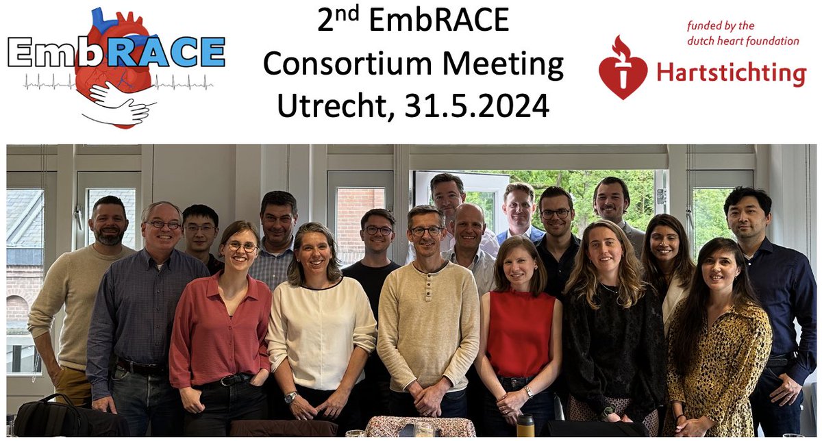 Understanding and fighting atrial Cardiomyopathy (atCM). EmbRACE, the new Dutch AF Research Consortium, is nicely taking shape!
Multiple new joint projects started up and last arrangements done for the RACE X Trial. <a href="/CARIMMaastricht/">CARIM</a> <a href="/Hartstichting/">Hartstichting</a> <a href="/YoungAtHeartNL/">Young@Heart</a> <a href="/Dominik_Linz/">Dominik Linz</a>
