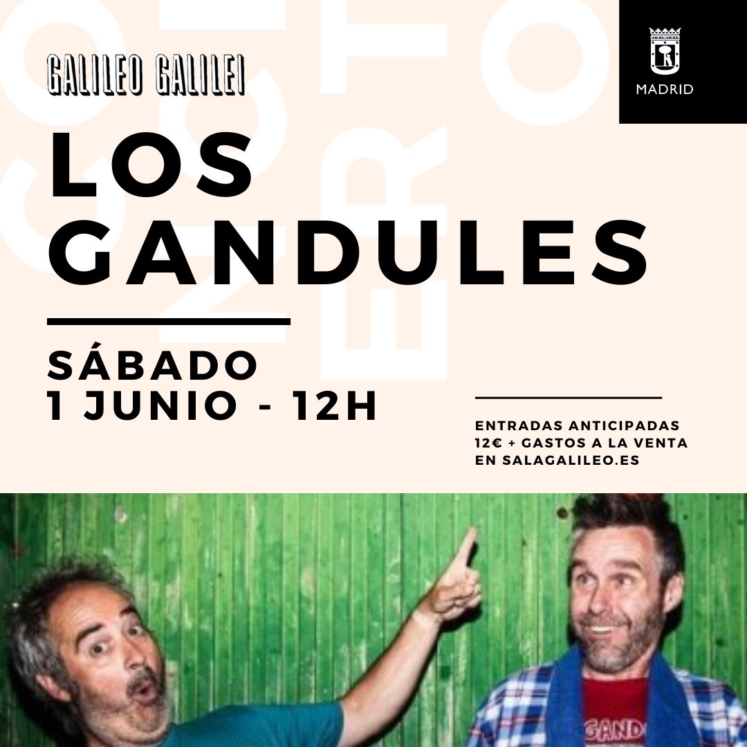 LOS GANDULES
🗓1 de junio 🕘12h
🎟Entradas disponibles en taquilla y en n9.cl/in1kt
 ➡️ Diversión asegurada con @LosGandules.