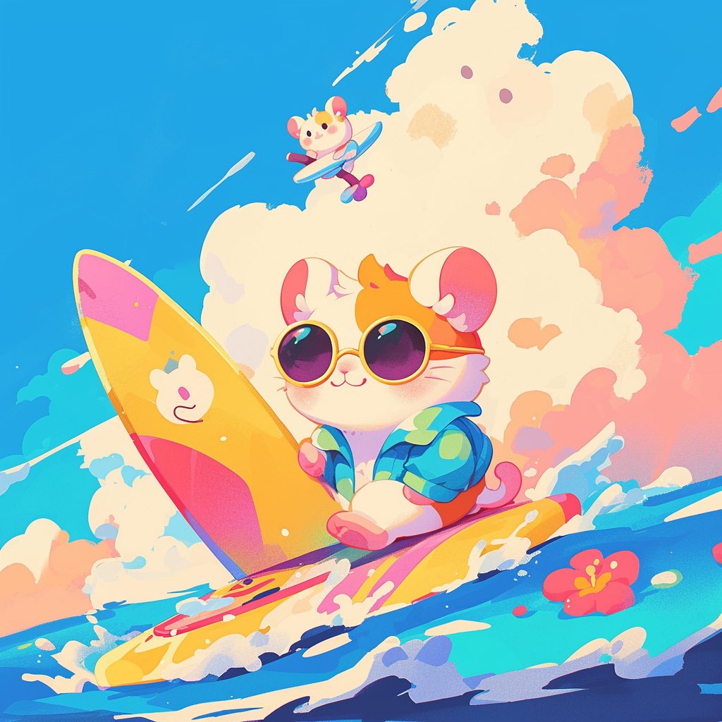 #フリーアイコン
#フリーイラスト
サーフィンハムスター