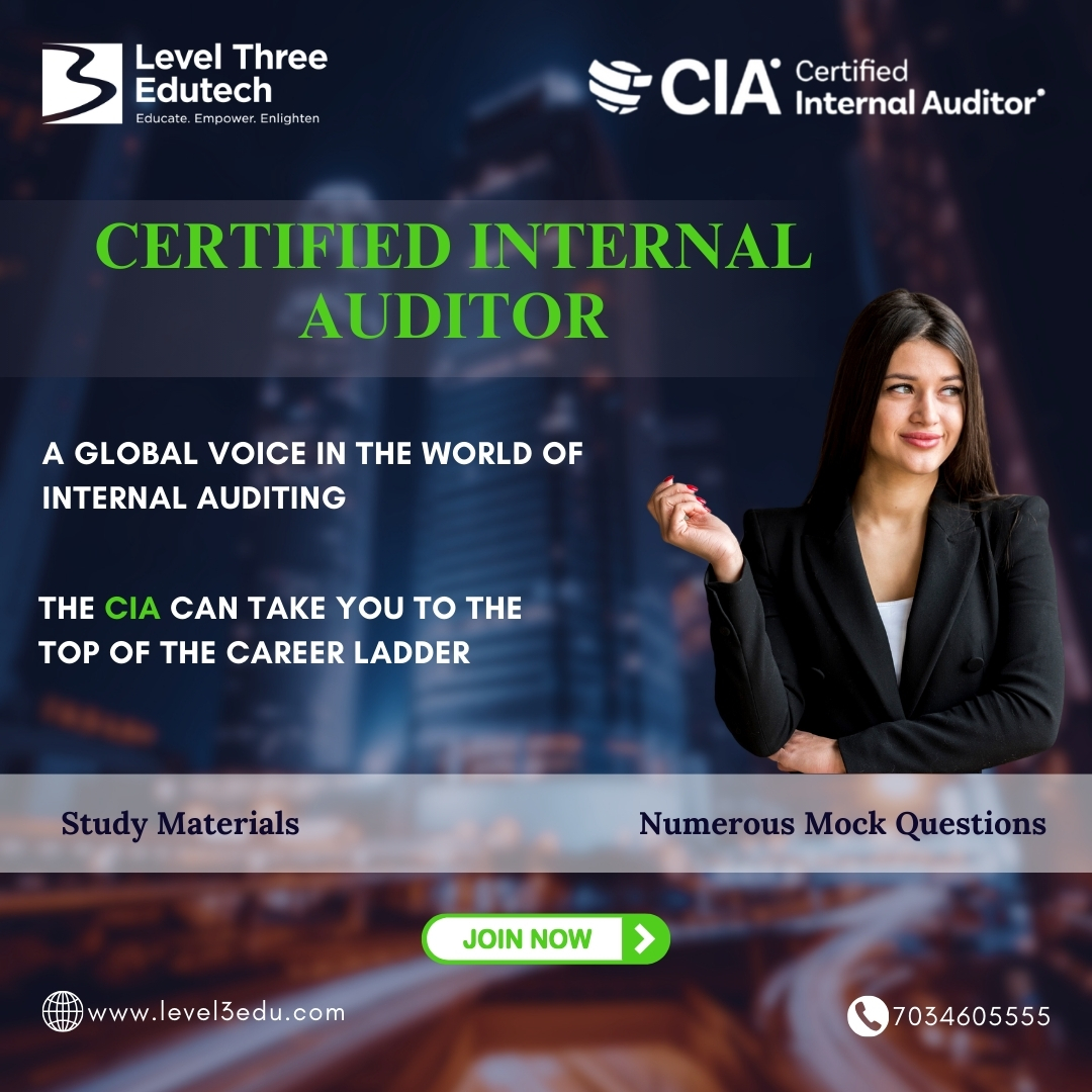 ADMISSION OPEN

Level Three Edutech

Best Educational Institute for Certified Internal Auditor Course In Kerala

For More details Call: +91 7034605555, +91 7034615555

Website: level3edu.com

#kerala #CIA #internalauditor #auditor #globalrecognition #Graduates