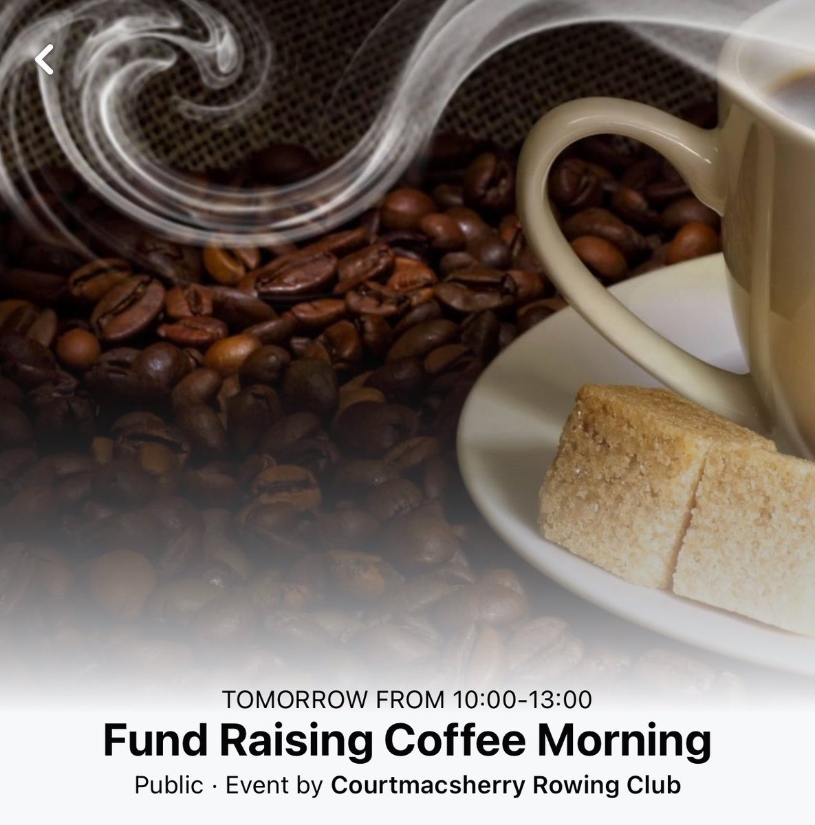 Don’t forget our fund raising coffee morning takes place at 10am tomorrow (Sunday 2nd June) at our new club house. Great opportunity to check out our new facilities and support the club in this important fund raiser for the day to day running of the club.