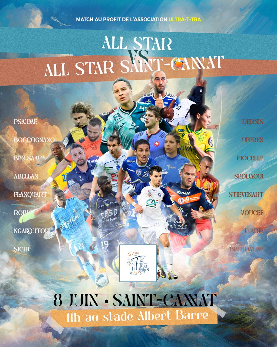 J-7 avant le grand évènement à Saint-Cannat ⏳️

L'équipe #Allstar viendra défier les "amis d'Alex"

Venez nombreux pour soutenir une belle cause avec l'association Ultra-t-tra pour la #tetraplegie

#association #football #match #tétra