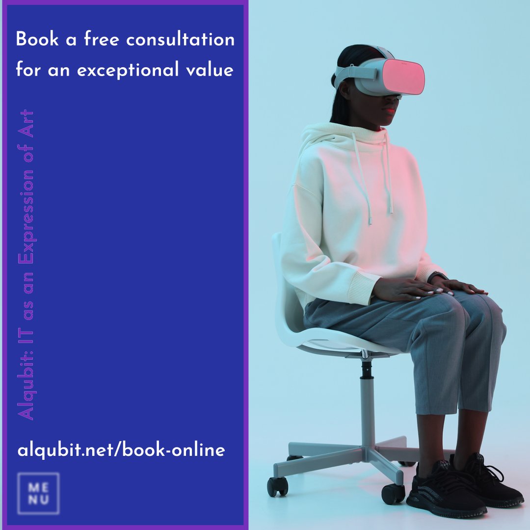 alqubit's tweet image. Alqubit: IT as an Expression of Art
Unlock the potential of your business with expert IT advice! 

Connect with our boutique consultancy for a complimentary 30 min consultation.
Book your slot at wix.to/F6tjdUN
#DigitalStrategy #TechSolutions #ConsultWithExperts #alqubit
