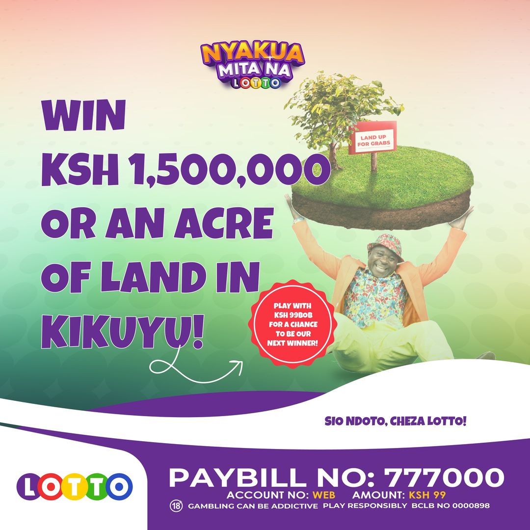mylottokenya's tweet photo. SIKU YAKO 🤩Imefika YA KUJISHINDIA Ksh 1,500,000 AU SHAMBA 1 ACRE JAMANI 🤩🤩
Cheza Kibingwa na Sh 99 tu ujishindie Sh 1,500.000 GUARANTEED NYAKUA MADARAKA BONUS au Shamba 1 ACRE PALE UTAKAPO
NYAKUA HII Sh 1.5 Milli / SHAKE: Mpesa Sh 99 PB 777000 AC WEB
#Megadraw #madaraka https://t.co/fpfN6T0xom