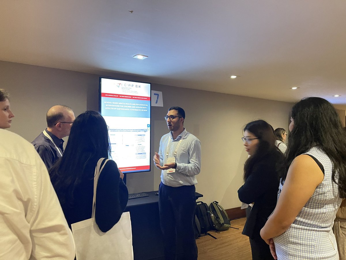 Adeel Riaz, MBBS (he/him/his) (@mehradeelriaz) on Twitter photo Excited to share insights from the #IACAPAP2024 poster presentation on school-based mental health and psychosocial interventions for children affected by earthquakes! - a 🧵 
<a href="/IACAPAP/">IACAPAP</a> <a href="/iacapapcongress/">IACAPAP Congress 2024</a> #psychtwitter #youthmentalhealth <a href="/m_alkasaby/">Muhammad Alkasaby</a> Excited to share insights from the #IACAPAP2024 poster presentation on school-based mental health and psychosocial interventions for children affected by earthquakes! - a 🧵 
<a href="/IACAPAP/">IACAPAP</a> <a href="/iacapapcongress/">IACAPAP Congress 2024</a> #psychtwitter #youthmentalhealth <a href="/m_alkasaby/">Muhammad Alkasaby</a>