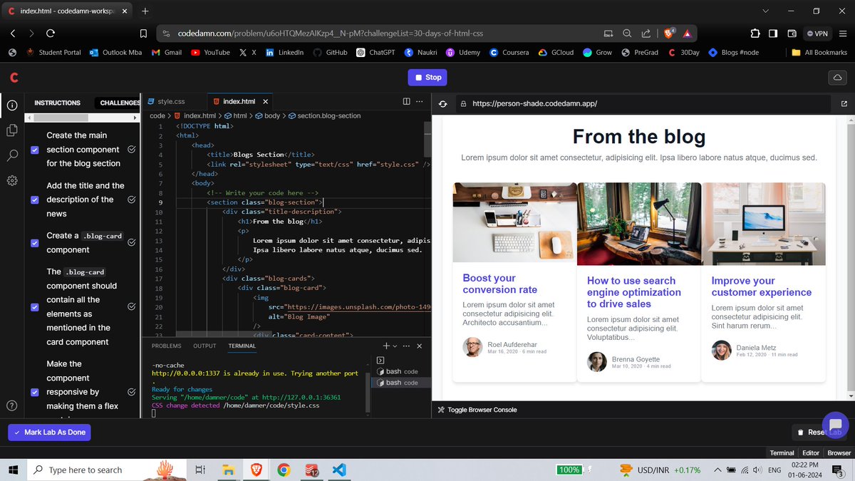 rohan_sh0808's tweet photo. 🎉Completed Day 21 of @codedamncom "30 Days of HTML & CSS Challenge"!
📌Ready to level up my Web Dev skills!
🧷GitHub: https://t.co/PB6NKqKoL7
#HTML #CSS #CodingCommunity #Connect #WebDev #Follow #New #People #Tech #Challenge #Code #CodeDamn https://t.co/UiiNGPMBX8