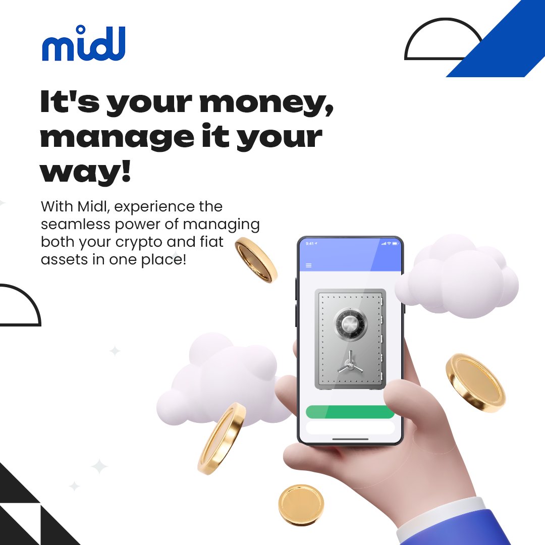 Be the master of your finances with Midl! From crypto to fiat and back, transition smoothly and securely.

#CryptoBanking #FiatFreedom #Midl #banking #business #money #fintech #blockchain #currencyexchange #swap #onramp #offramp #millionaire #money #bitcoin #digitalcurrency