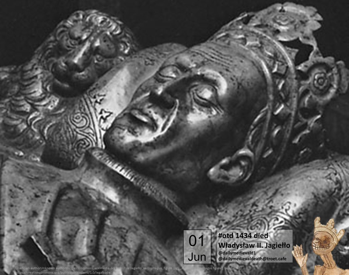 #otd 1434 died Władysław II. Jagiełło. He is one of the few princes who verifiably dealt with the design of their tomb during their lifetime. The portrait on the tumba in Kraków may have features of a portrait. #medievaldeath #medievaltwitter Pic.: Wiki Commons.