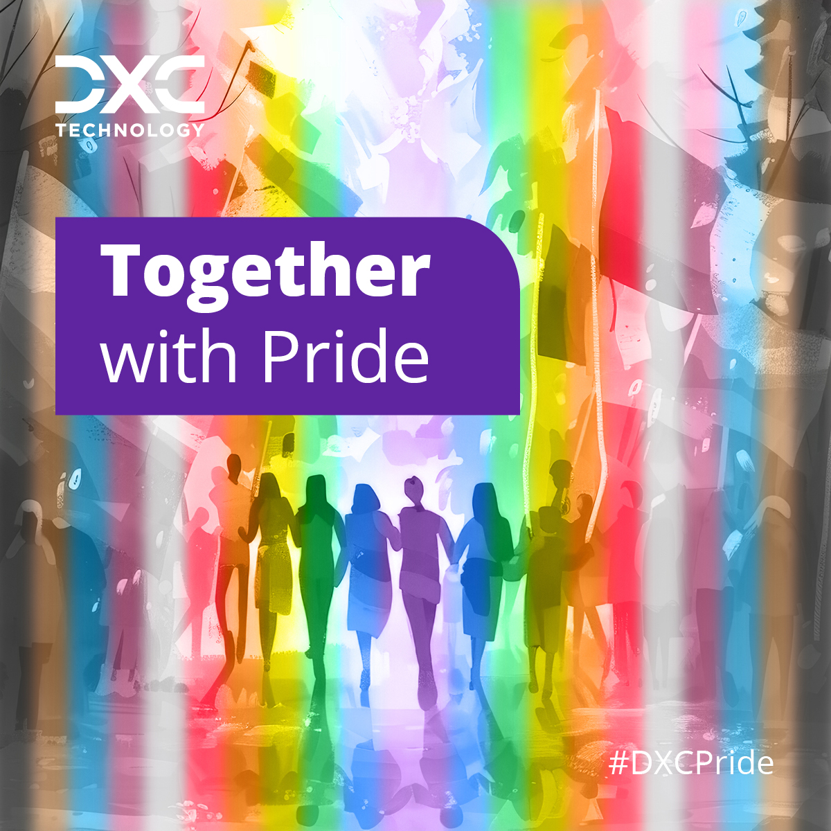 DXCTechnology's tweet photo. At DXC, we stand #TogetherWithPride to honor the resilience, diversity, and spirit of our LGBTQ+ community and its allies. 
Join us in learning and advocating for diversity, equity, and inclusion: https://t.co/qr1rsvB9OV 
#DXCPride #DiversityAndInclusion #WeAreDXC #PrideMonth https://t.co/Z50IPec4aL