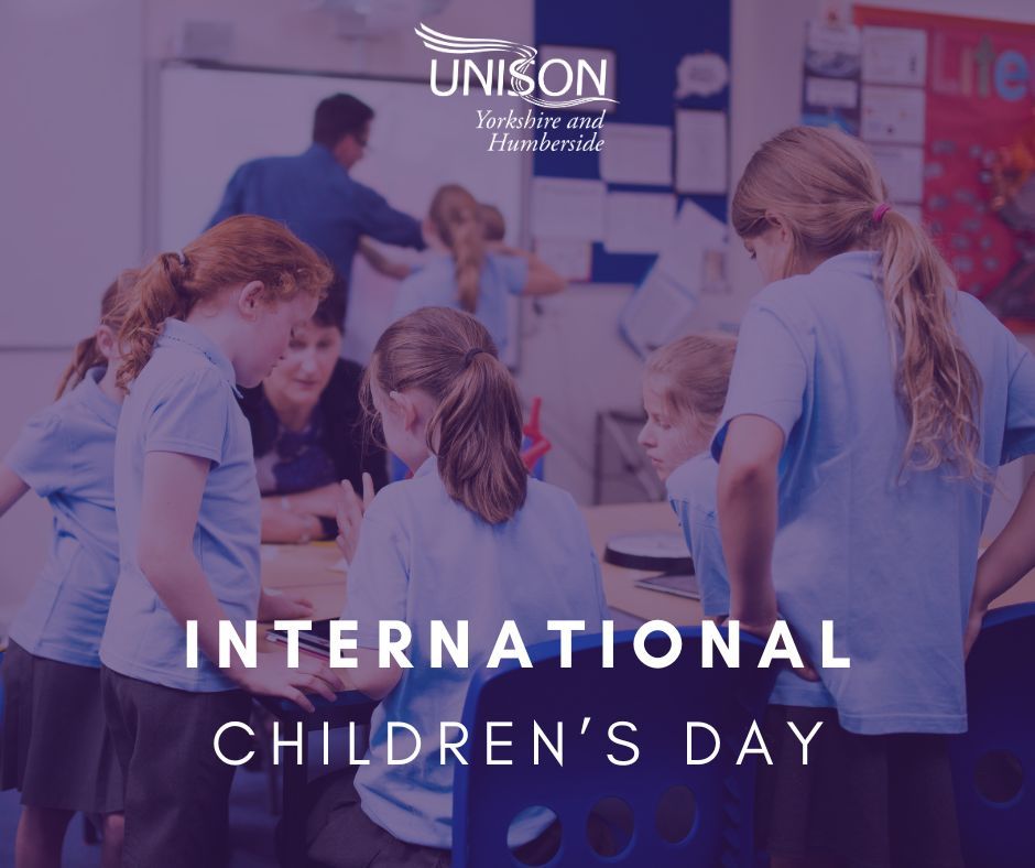 Today is International Children's Day. It's the perfect time to say a big thank you to all the public service workers who are part of @unisontheunion, who work so closely with children day in, day out. Keep up the great work you do!