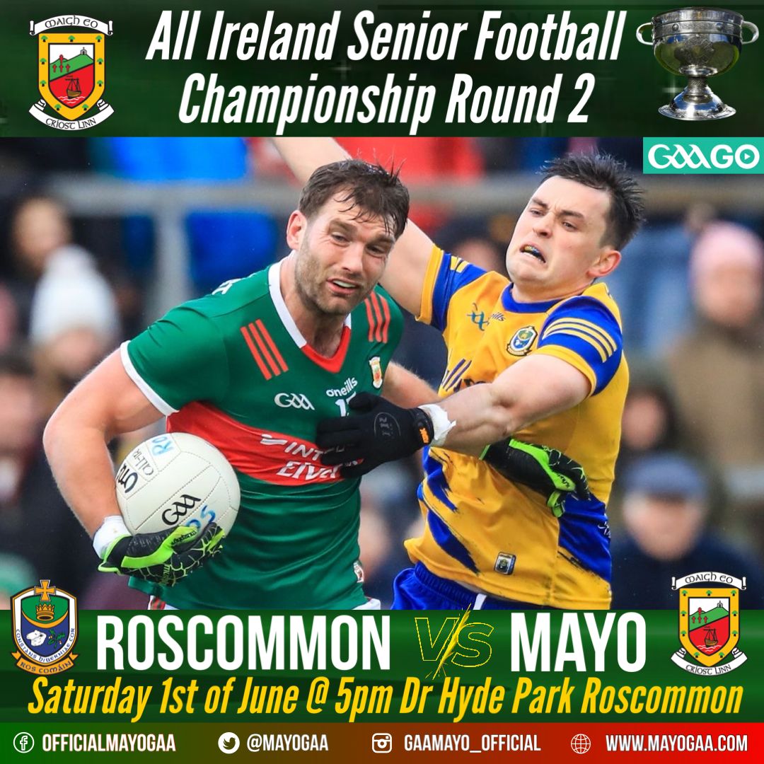 Best of luck to the @MayoGAA senior football and hurling teams in action this weekend in Roscommon and at Croke Park, Dublin. Safe travelling to all supporters who will be making their way to the game today and tomorrow.